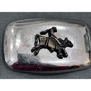 Western Cowboy Bucking Bronco Mixed Metal Belt Buckle